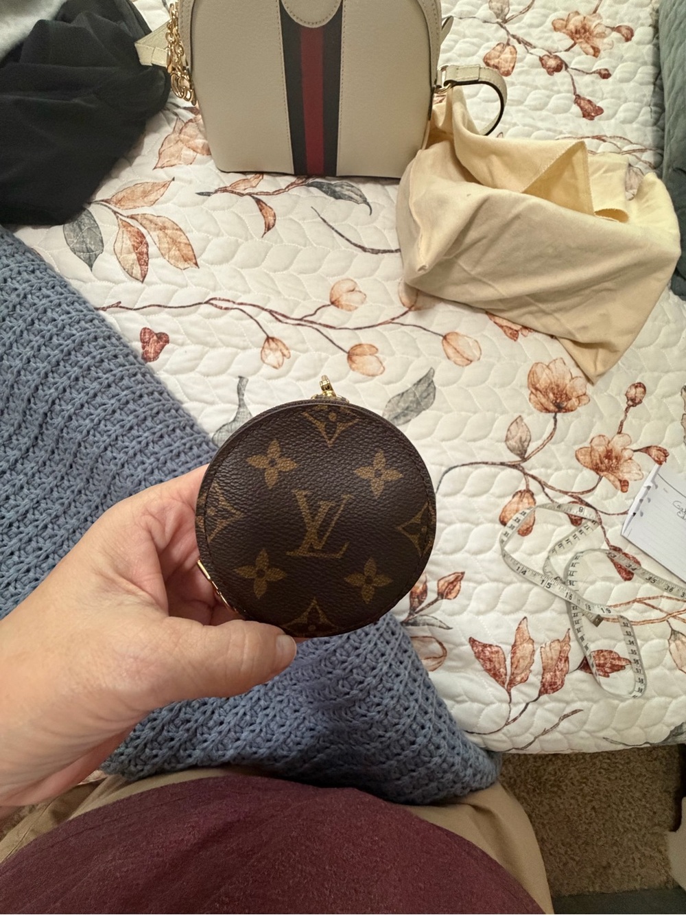 Louis Vuitton Monogram Round Coin Case in Brown